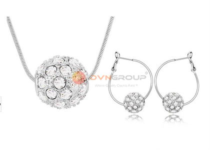 Rhodium Plated | CZ Studded Pendant Sets
